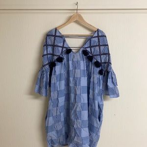 Anthropologie Maeve Striped Tassel Dress - Size M